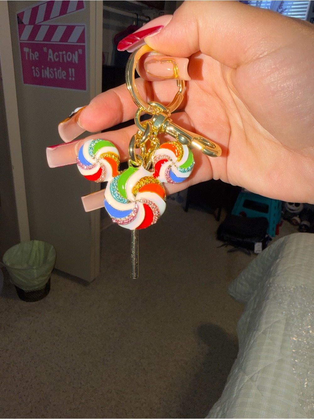 Coach Multicolor Rainbow Lollipop Key & Card Holder Charm - Picture 3 of 3